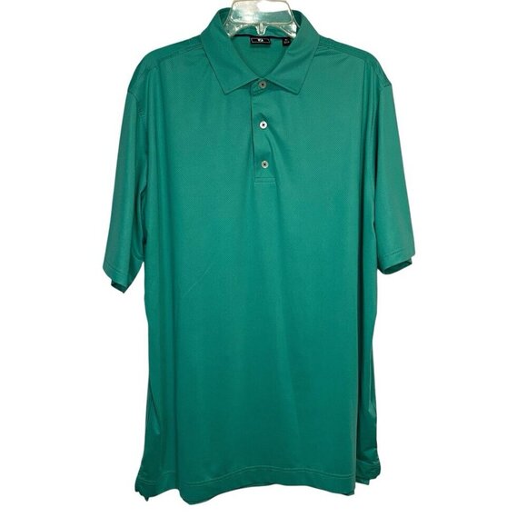 FJ Foot Joy Performance Golf Polo Shirt Size XL Green Stretch Short Sleeve - Picture 1 of 4